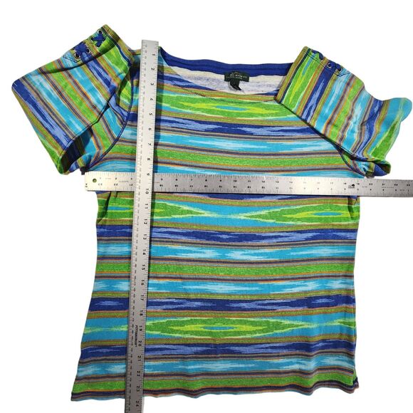 LRL Lauren Jeans Co. Womens Top Large Spring 3/4 Sleeve Coastal Artsy - Picture 3 of 7